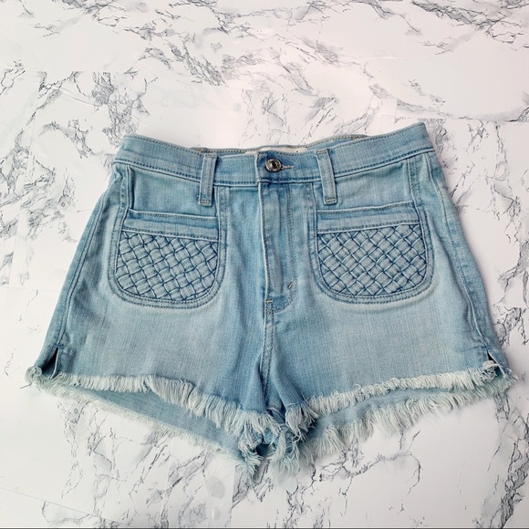 Abercrombie & Fitch Pants - Abercrombie Hi Rise Frayed Hem Shorts Denim Jeans
